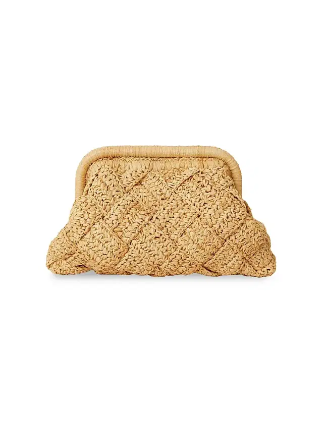 BTB Los Angeles Women's Gigi Woven Raffia Clutch - Natural