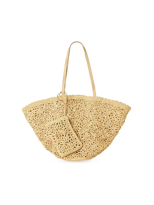 BTB Los Angeles Women's Lacera Raffia Tote Bag - Natural