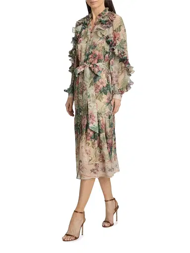 Kobi Halperin Women's Amanda Floral Ruffle Midi-Dress - Rose Multi | Thumbnail 2