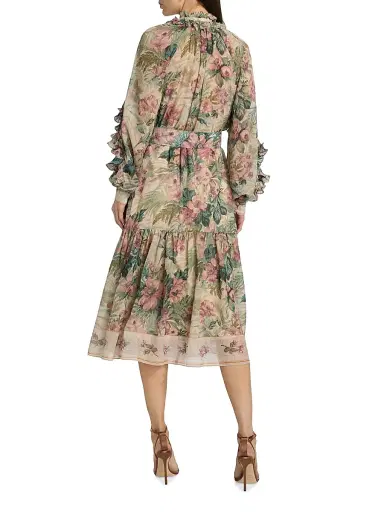 Kobi Halperin Women's Amanda Floral Ruffle Midi-Dress - Rose Multi | Thumbnail 5