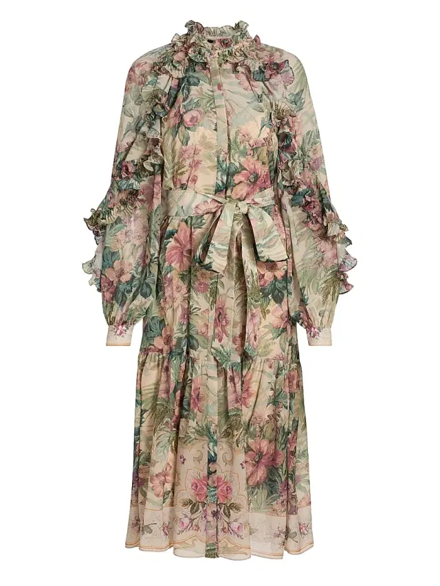 Kobi Halperin Women's Amanda Floral Ruffle Midi-Dress - Rose Multi