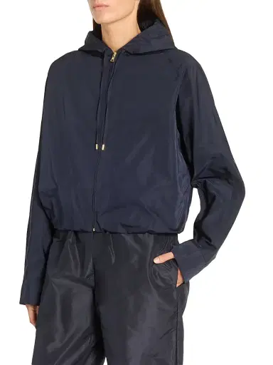 Alaïa Women's Hooded Windbreaker Jacket - Navy | Thumbnail 4