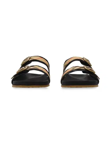 Burberry Men's Check Suede Urchin Sandals - Black - Size 13 | Thumbnail 2