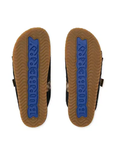 Burberry Men's Check Suede Urchin Sandals - Black - Size 13 | Thumbnail 5