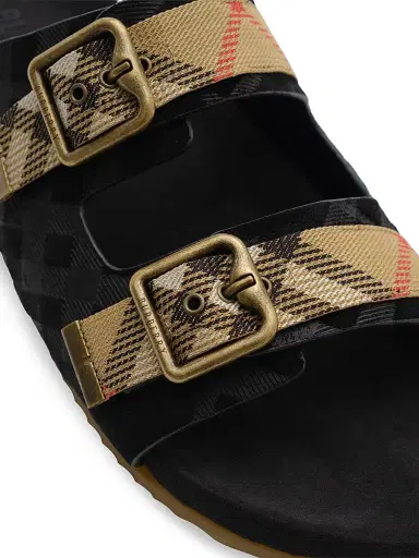 Burberry Men's Check Suede Urchin Sandals - Black - Size 13 | Thumbnail 6