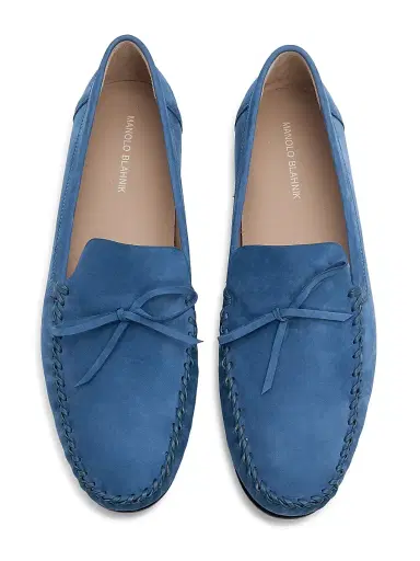 Manolo Blahnik Men's Gargano Suede Driving Loafers - Navy | Thumbnail 4 Manolo Blahnik Men's Gargano Suede Driving Loafers - Navy | Thumbnail 4