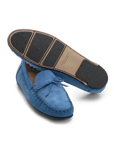 Manolo Blahnik Men's Gargano Suede Driving Loafers - Navy | Thumbnail 6 Manolo Blahnik Men's Gargano Suede Driving Loafers - Navy | Thumbnail 6