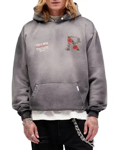 Represent Men's Guns N' Roses Tour Hoodie - Stained Black - Size XXL | Thumbnail 4