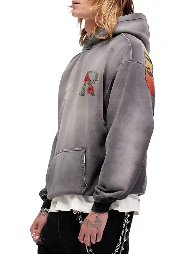 Represent Men's Guns N' Roses Tour Hoodie - Stained Black - Size XXL | Thumbnail 5