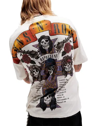 Represent Men's Guns N' Roses Tour Crewneck T-Shirt - Flat White - Size XL | Thumbnail 6 Represent Men's Guns N' Roses Tour Crewneck T-Shirt - Flat White - Size XL | Thumbnail 6