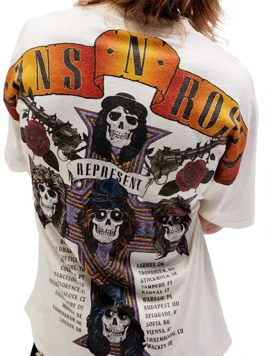 Represent Men's Guns N' Roses Tour Crewneck T-Shirt - Flat White - Size XL | Thumbnail 8 Represent Men's Guns N' Roses Tour Crewneck T-Shirt - Flat White - Size XL | Thumbnail 8
