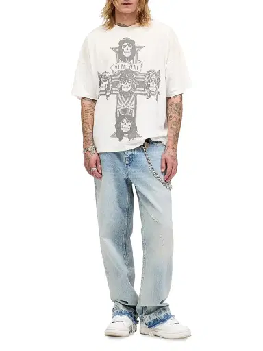 Represent Men's Guns N' Roses Cross Crewneck T-Shirt - Washed Ecru - Size XL | Thumbnail 2