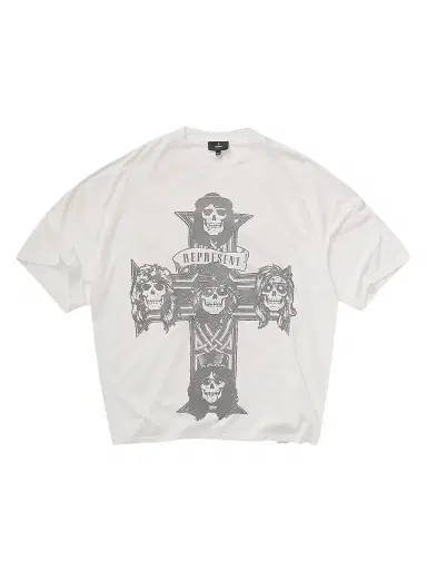 Represent Men's Guns N' Roses Cross Crewneck T-Shirt - Washed Ecru - Size XL | Thumbnail 1