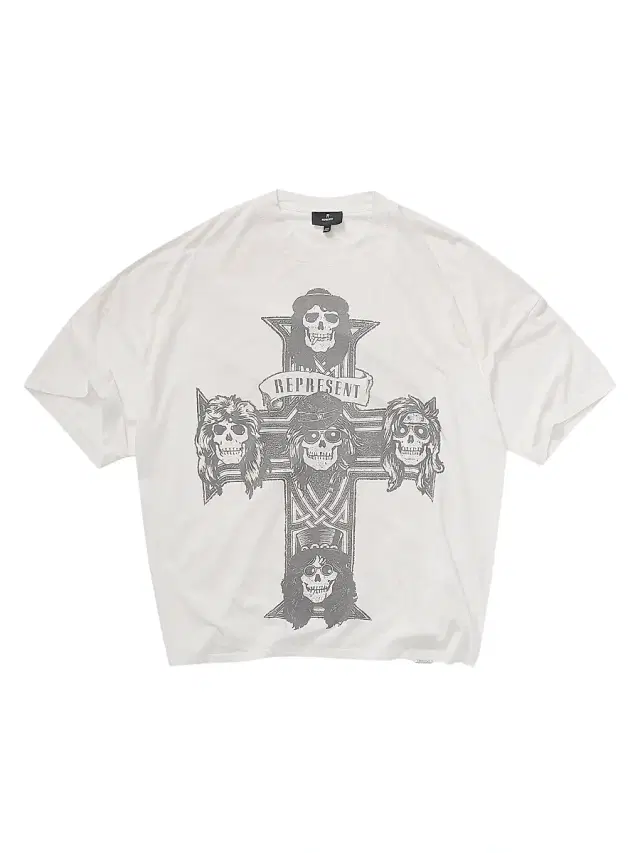 Men's Guns N' Roses Cross Crewneck T-Shirt - Washed Ecru