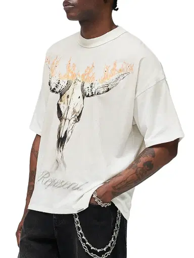 Represent Men's British Cowboys Crewneck T-Shirt - Washed Ecru - Size XXL | Thumbnail 5