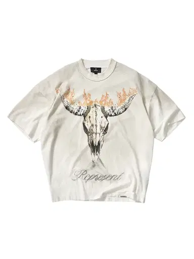 Represent Men's British Cowboys Crewneck T-Shirt - Washed Ecru - Size XXL | Thumbnail 1
