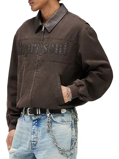 Represent Men's Roscoe Canvas Workwear Bomber Jacket - Whisky - Size XXL | Thumbnail 4 Represent Men's Roscoe Canvas Workwear Bomber Jacket - Whisky - Size XXL | Thumbnail 4