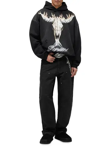 Represent Men's British Cowboys Graphic Hoodie - Stained Black - Size XXL | Thumbnail 2