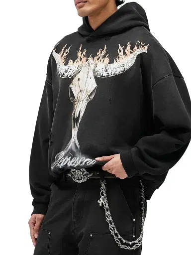 Represent Men's British Cowboys Graphic Hoodie - Stained Black - Size XXL | Thumbnail 5