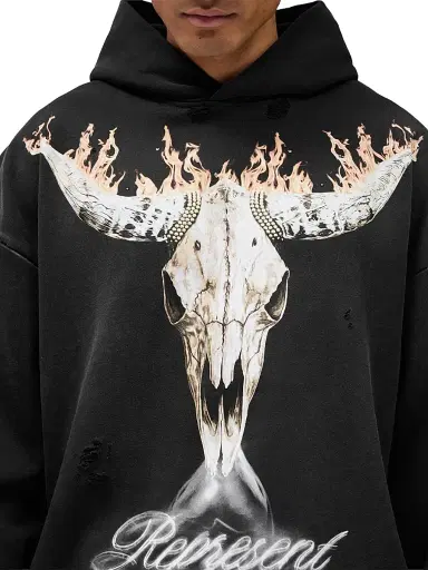 Represent Men's British Cowboys Graphic Hoodie - Stained Black - Size XXL | Thumbnail 7