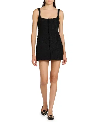 FERRAGAMO Women's Woven Georgette Sleeveless Sheath Minidress - Nero | Thumbnail 2 FERRAGAMO Women's Woven Georgette Sleeveless Sheath Minidress - Nero | Thumbnail 2