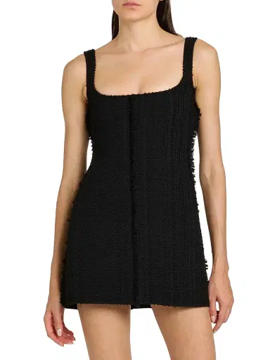 FERRAGAMO Women's Woven Georgette Sleeveless Sheath Minidress - Nero | Thumbnail 3 FERRAGAMO Women's Woven Georgette Sleeveless Sheath Minidress - Nero | Thumbnail 3