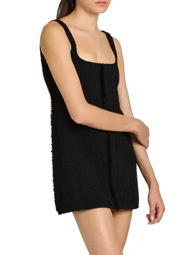 FERRAGAMO Women's Woven Georgette Sleeveless Sheath Minidress - Nero | Thumbnail 4 FERRAGAMO Women's Woven Georgette Sleeveless Sheath Minidress - Nero | Thumbnail 4