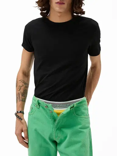 Versace Men's Short-Sleeve Cotton Jersey T-Shirt | Thumbnail 2 Versace Men's Short-Sleeve Cotton Jersey T-Shirt | Thumbnail 2