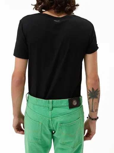 Versace Men's Short-Sleeve Cotton Jersey T-Shirt - Black - Size XL | Thumbnail 3