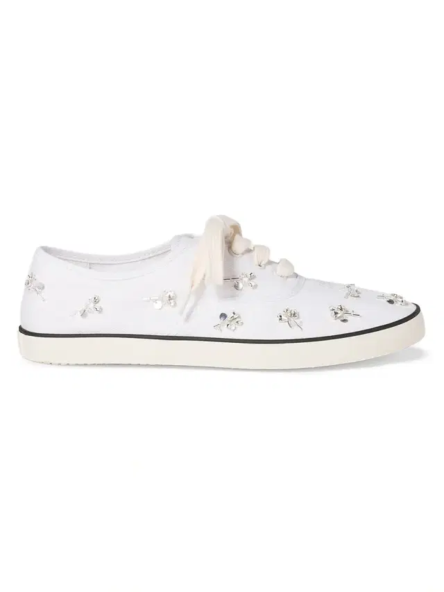 Miu Miu Women's Embroidered Drill Sneakers - White