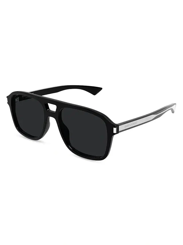 Saint Laurent Men's Sl 881 Navigator 55MM Acetate Sunglasses - Black