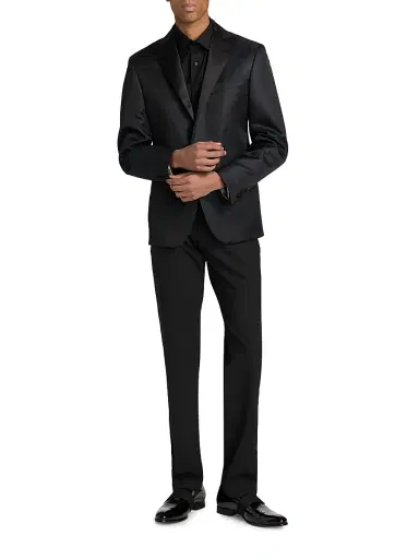 CORNELIANI Men's Wool-Silk Jacquard Sport Jacket - Navy - Size 46 | Thumbnail 2