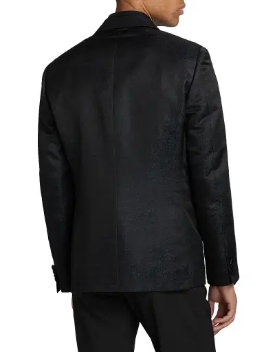 CORNELIANI Men's Wool-Silk Jacquard Sport Jacket - Navy - Size 46 | Thumbnail 5