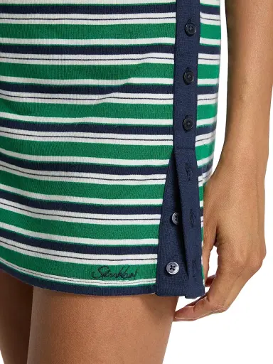 Simkhai Women's Franky Striped Knit Miniskirt - Kelly Green Stripe - Size Small | Thumbnail 6 Simkhai Women's Franky Striped Knit Miniskirt - Kelly Green Stripe - Size Small | Thumbnail 6