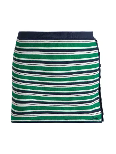 Simkhai Women's Franky Striped Knit Miniskirt - Kelly Green Stripe - Size Small | Thumbnail 1 Simkhai Women's Franky Striped Knit Miniskirt - Kelly Green Stripe - Size Small | Thumbnail 1