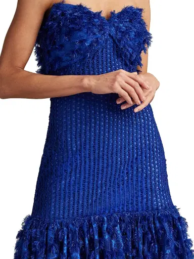Tadashi Shoji Women's Frayed Strapless Minidress - Neon Blue - Size 10 | Thumbnail 6 Tadashi Shoji Women's Frayed Strapless Minidress - Neon Blue - Size 10 | Thumbnail 6
