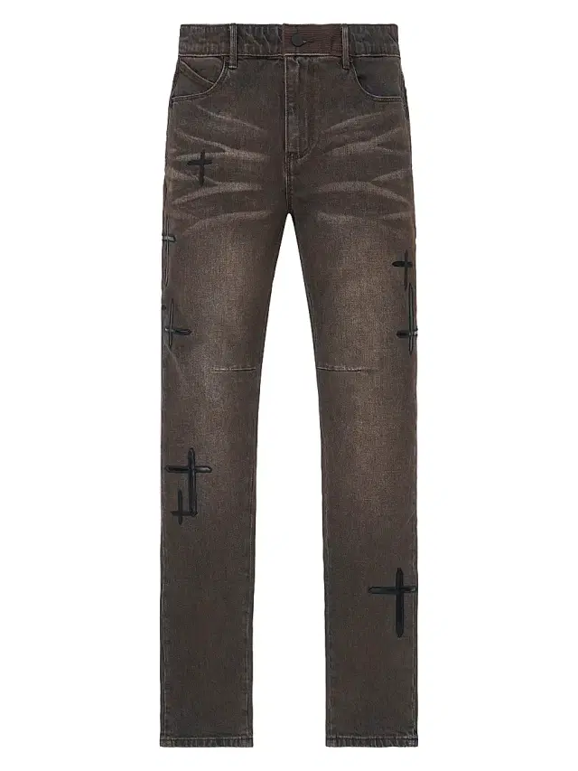 Men's Exodus Bryant Cross Patch Skinny Jeans - Mocha Drift Cross Patch