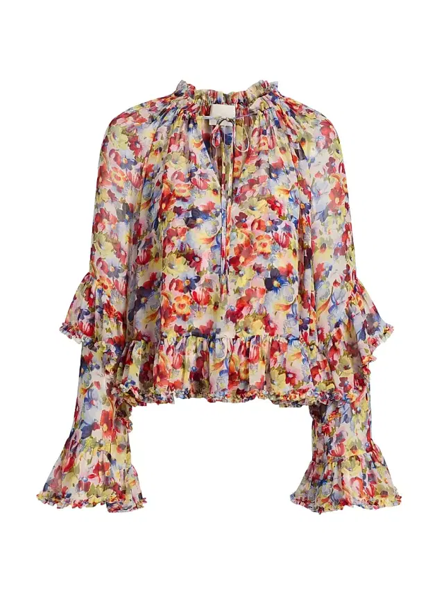 Cinq à Sept Women's Ellys Wildflower Bunch Top - Gardenia Multi