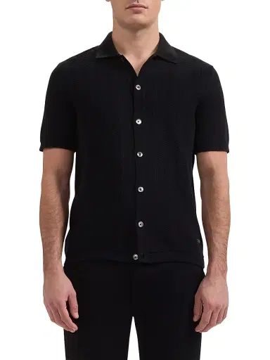 Bugatchi Men's Button-Front Cotton Sweater - Black - Size XXL | Thumbnail 3 Bugatchi Men's Button-Front Cotton Sweater - Black - Size XXL | Thumbnail 3