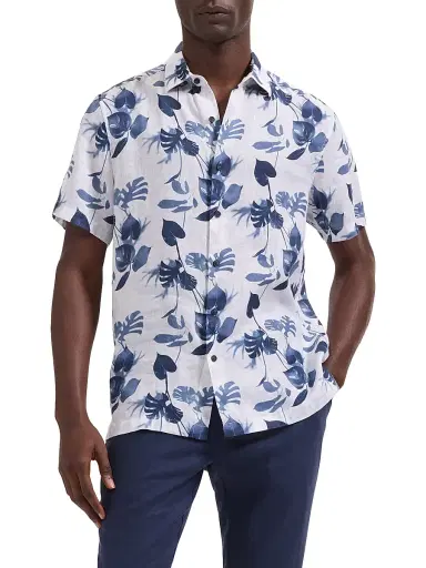 Bugatchi Men's Orson Linen Shirt | Thumbnail 3 Bugatchi Men's Orson Linen Shirt | Thumbnail 3