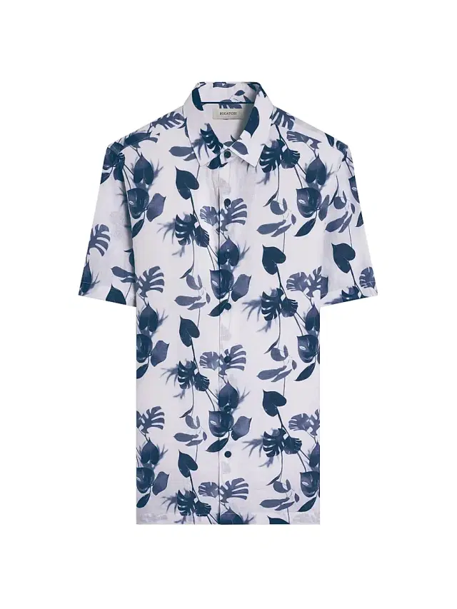 Bugatchi Men's Orson Linen Shirt - Navy