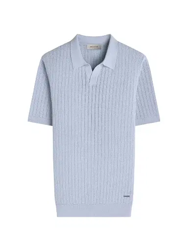 Bugatchi Men's Johnny Collar Cotton-Silk Polo Shirt | Thumbnail 1 Bugatchi Men's Johnny Collar Cotton-Silk Polo Shirt | Thumbnail 1