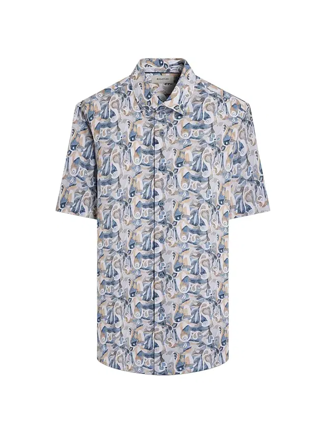 Bugatchi Men's Orson Abstract Paisley Shirt - Cobalt