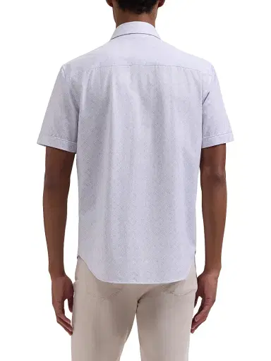 Bugatchi Men's Miles Ooohcotton Short-Sleeve Shirt - Ivory - Size Small | Thumbnail 4