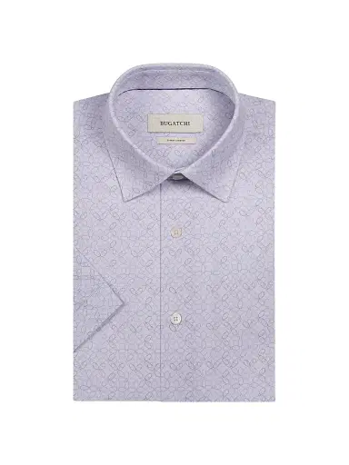 Bugatchi Men's Miles Ooohcotton Short-Sleeve Shirt - Ivory - Size Small | Thumbnail 1