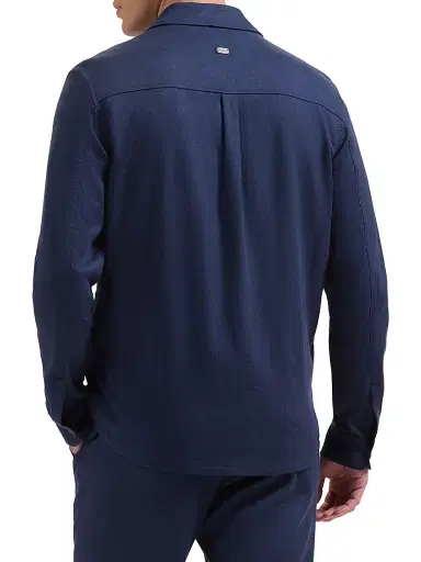 Bugatchi Men's Linen-Blend Shirt Jacket - Navy - Size XXL | Thumbnail 4 Bugatchi Men's Linen-Blend Shirt Jacket - Navy - Size XXL | Thumbnail 4