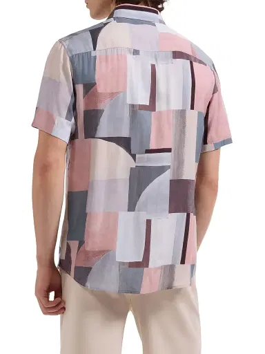 Bugatchi Men's Orson Abstract-Print Button-Front Shirt - Dusty Pink - Size Large | Thumbnail 4