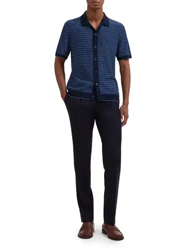Bugatchi Men's Honeycomb-Knit Cotton Short-Sleeve Sweater | Thumbnail 2 Bugatchi Men's Honeycomb-Knit Cotton Short-Sleeve Sweater | Thumbnail 2