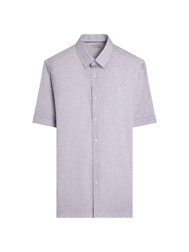 Bugatchi Men's Vero Micro-Dot Cotton Shirt - Lilac - Size XXL | Thumbnail 1 Bugatchi Men's Vero Micro-Dot Cotton Shirt - Lilac - Size XXL | Thumbnail 1