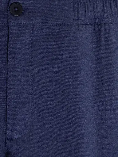 Bugatchi Men's Tapered Linen-Blend Pants - Navy - Size XXL | Thumbnail 3